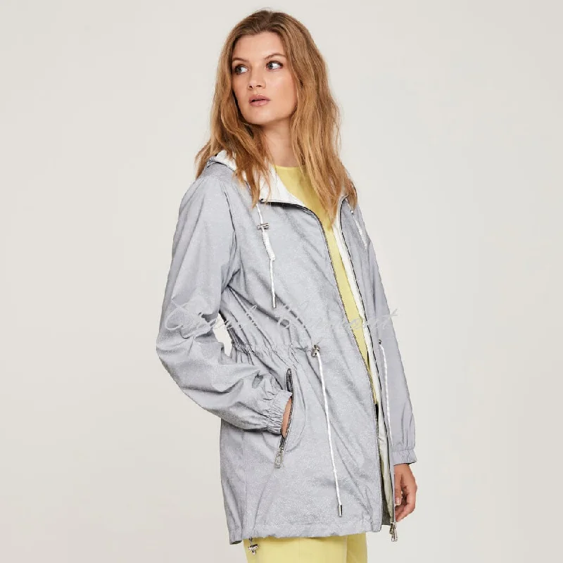 Frandsen Lightweight Jacket - Style 688-286-95 (Grey) A-Line Jacket Boat Neck Shawl Collar Frandsen Lightweight Jacket - Style 688-286-95 (Grey) A-Line Jacket Boat Neck Shawl Collar