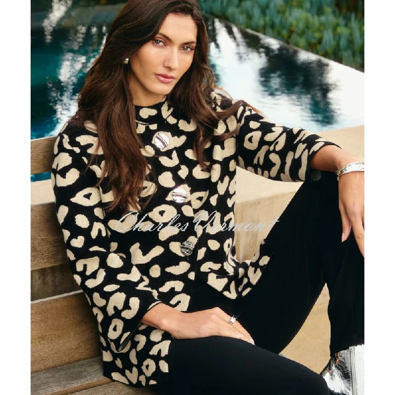 Frank Lyman Animal Print Cardigan Jacket - Style 243471U Fitted Jacket Loose Jacket Oversized Jacket Frank Lyman Animal Print Cardigan Jacket - Style 243471U Fitted Jacket Loose Jacket Oversized Jacket