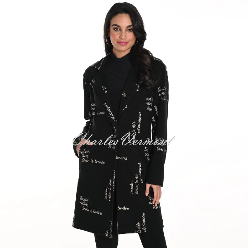 Frank Lyman 'Fashion Evolves, Style Is Timeless' Printed Jacket - Style 243392 Tailored Jacket Straight Jacket A-Line Jacket Frank Lyman 'Fashion Evolves, Style Is Timeless' Printed Jacket - Style 243392 Tailored Jacket Straight Jacket A-Line Jacket