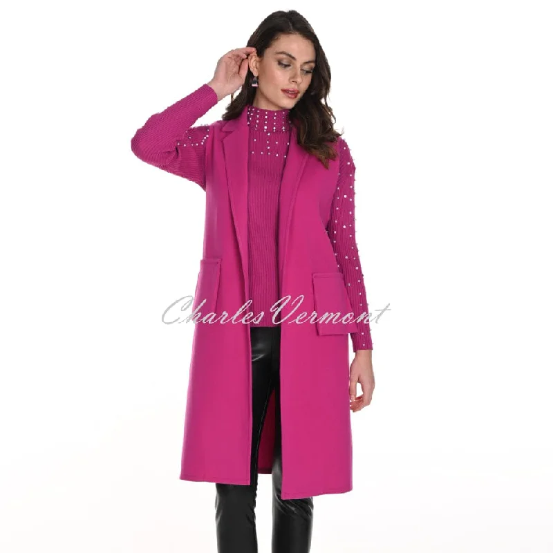 Frank Lyman Longline Waistcoat Jacket - Style 243616 (Fuchsia) Trench Coat Raincoat Waterproof Jacket Frank Lyman Longline Waistcoat Jacket - Style 243616 (Fuchsia) Trench Coat Raincoat Waterproof Jacket
