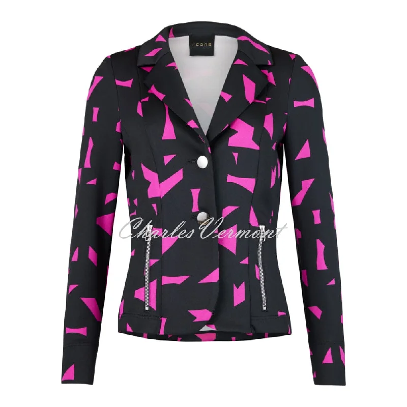 I'cona Abstract Print Blazer Jacket - Style 67280-60258-550 Embroidered Jacket Appliqued Jacket Beaded Jacket I'cona Abstract Print Blazer Jacket - Style 67280-60258-550 Embroidered Jacket Appliqued Jacket Beaded Jacket