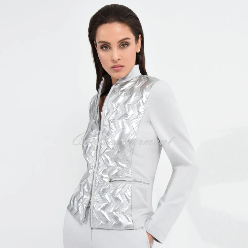 I'cona Textured Metallic Zip Jacket - Style 67195-60161-91 Faux Fur Jacket Real Fur Jacket Shearling Jacket I'cona Textured Metallic Zip Jacket - Style 67195-60161-91 Faux Fur Jacket Real Fur Jacket Shearling Jacket