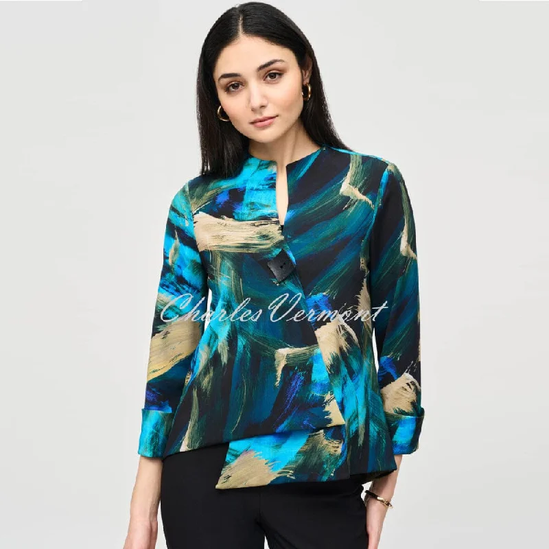 Joseph Ribkoff Abstract Print Swing Jacket - Style 243328 Collared Jacket Crew Neck Jacket Turtle Neck Jacket Joseph Ribkoff Abstract Print Swing Jacket - Style 243328 Collared Jacket Crew Neck Jacket Turtle Neck Jacket