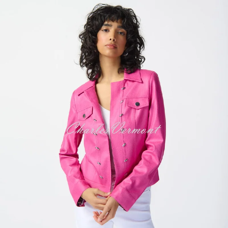 Joseph Ribkoff Faux Suede Jacket - Style 241911 Notch Collar Jacket Peter Pan Collar Jacket Cowl Neck Jacket Joseph Ribkoff Faux Suede Jacket - Style 241911 Notch Collar Jacket Peter Pan Collar Jacket Cowl Neck Jacket