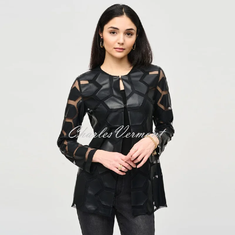 Joseph Ribkoff Geometric Patterned Jacket - Style 241905 (Black) Print Jacket Jacquard Jacket Patchwork Jacket Joseph Ribkoff Geometric Patterned Jacket - Style 241905 (Black) Print Jacket Jacquard Jacket Patchwork Jacket