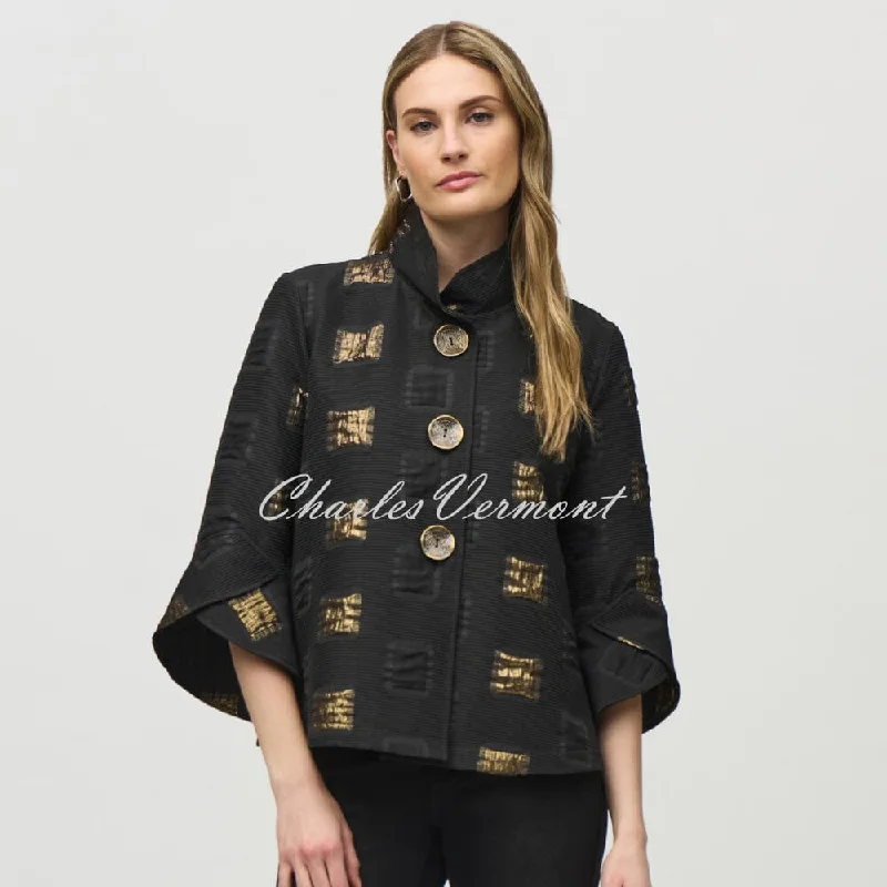 Joseph Ribkoff Geometric Trapeze Jacket - Style 244205 Hoodie Zip-Up Jacket Button-Up Jacket Joseph Ribkoff Geometric Trapeze Jacket - Style 244205 Hoodie Zip-Up Jacket Button-Up Jacket