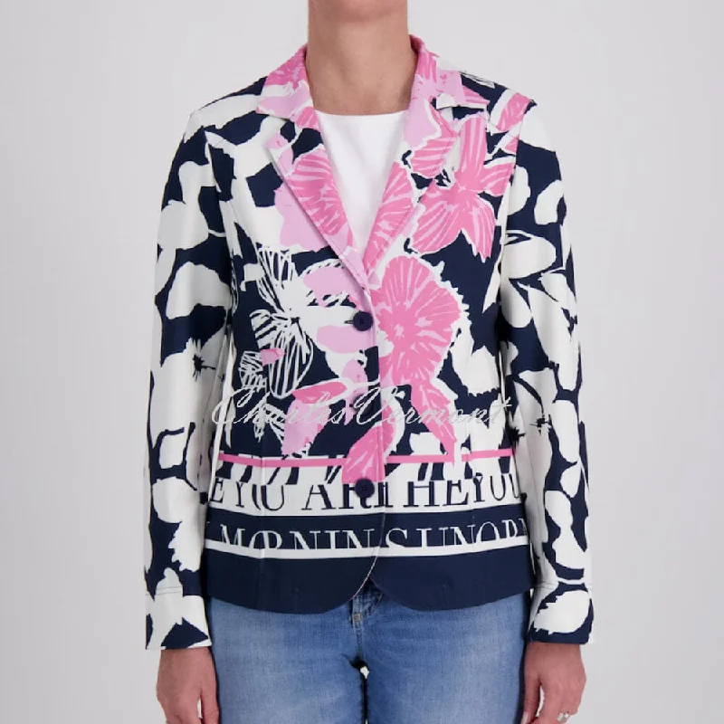Just White Floral Blazer Jacket - Style J4263 Faux Fur Jacket Real Fur Jacket Shearling Jacket Just White Floral Blazer Jacket - Style J4263 Faux Fur Jacket Real Fur Jacket Shearling Jacket