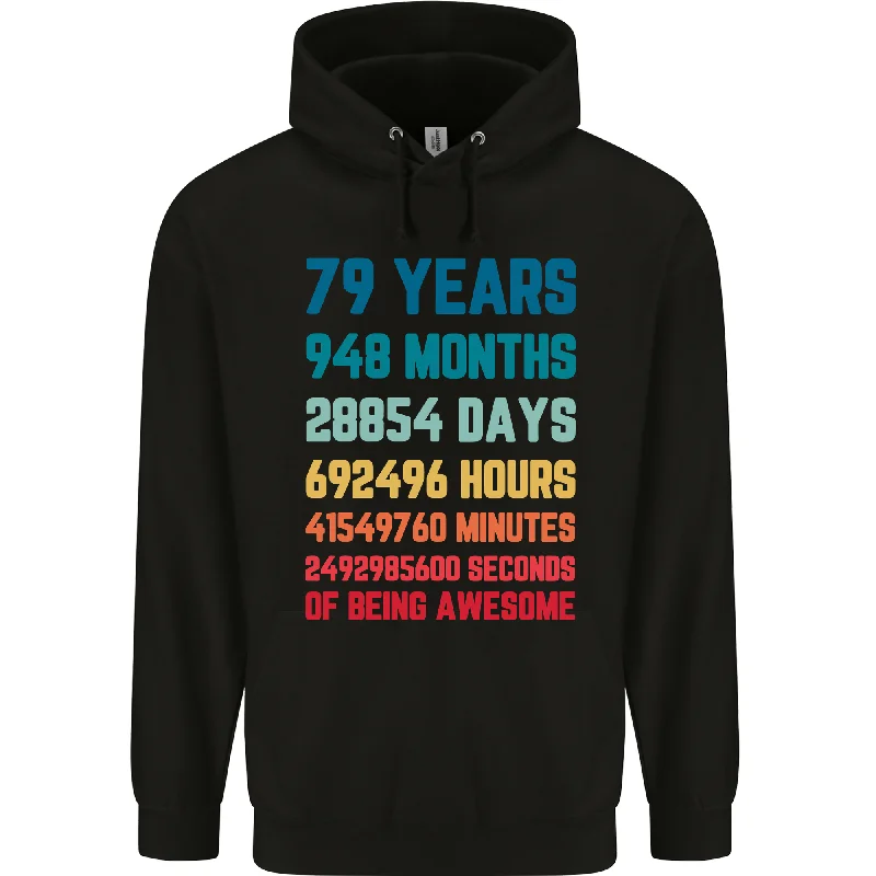 79th Birthday 79 Year Old Mens 80% Cotton Hoodie Hoodie with Raglan Sleeves Sporty Comfortable 79th Birthday 79 Year Old Mens 80% Cotton Hoodie Hoodie with Raglan Sleeves Sporty Comfortable