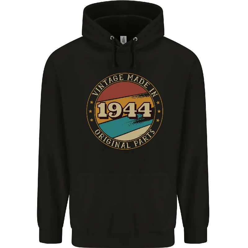 80th Birthday Vintage Made In 1944 Mens 80% Cotton Hoodie Hoodie with Ribbed Cuffs Snug Fit Comfort 80th Birthday Vintage Made In 1944 Mens 80% Cotton Hoodie Hoodie with Ribbed Cuffs Snug Fit Comfort