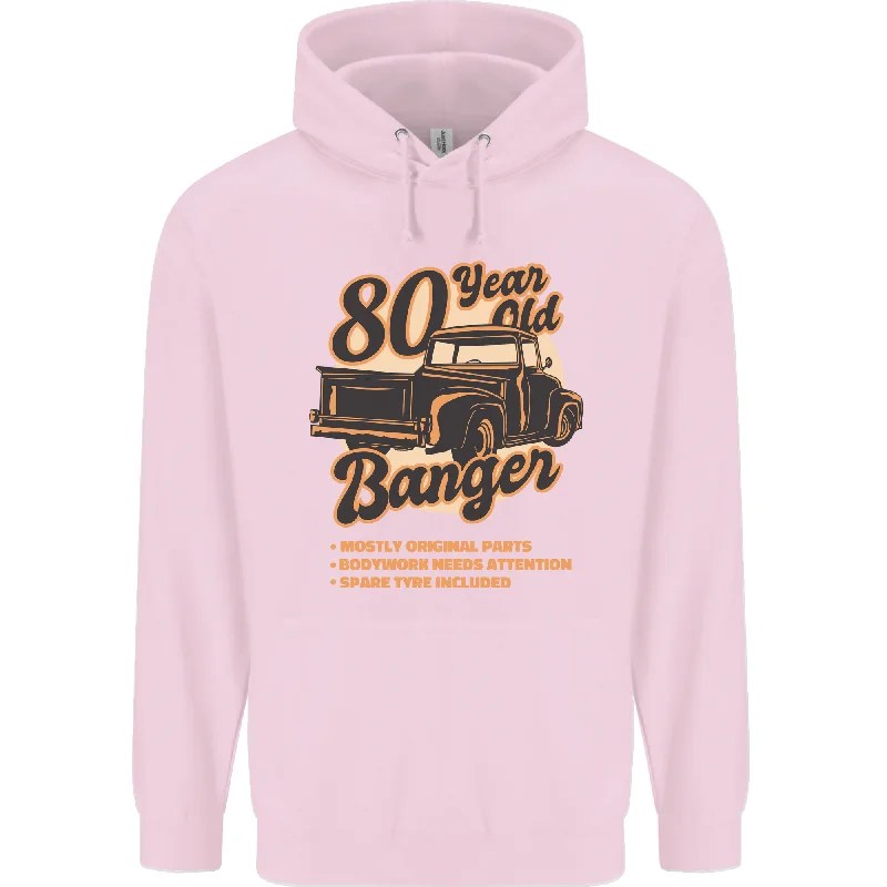 80 Year Old Banger Birthday 80th Year Old Mens 80% Cotton Hoodie Hoodie with Side Slits Relaxed Casual 80 Year Old Banger Birthday 80th Year Old Mens 80% Cotton Hoodie Hoodie with Side Slits Relaxed Casual