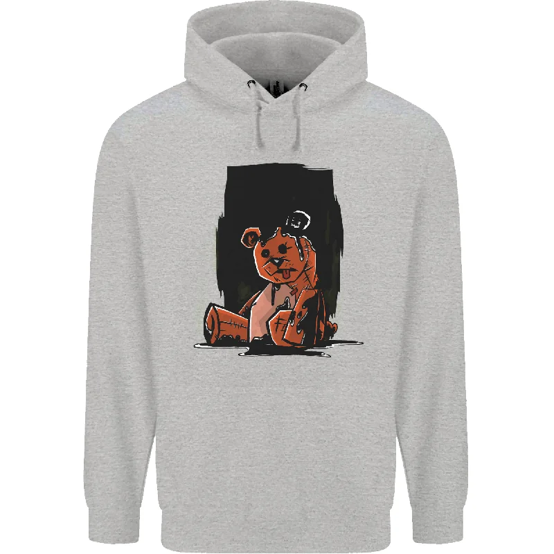 A Zombie Teddy Bear Halloween Mens 80% Cotton Hoodie