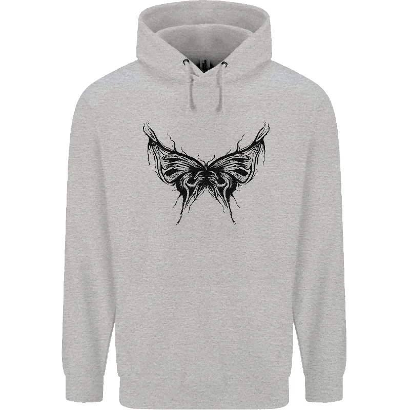 Abstract Butterfly Mens 80% Cotton Hoodie