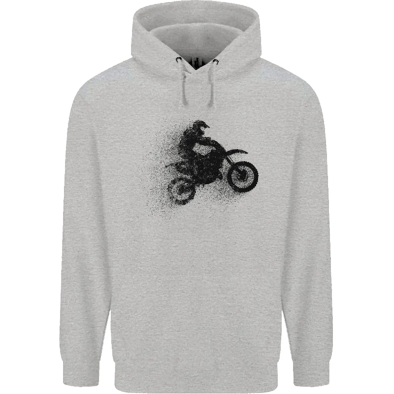 Abstract Motocross Rider Dirt Bike Mens 80% Cotton Hoodie