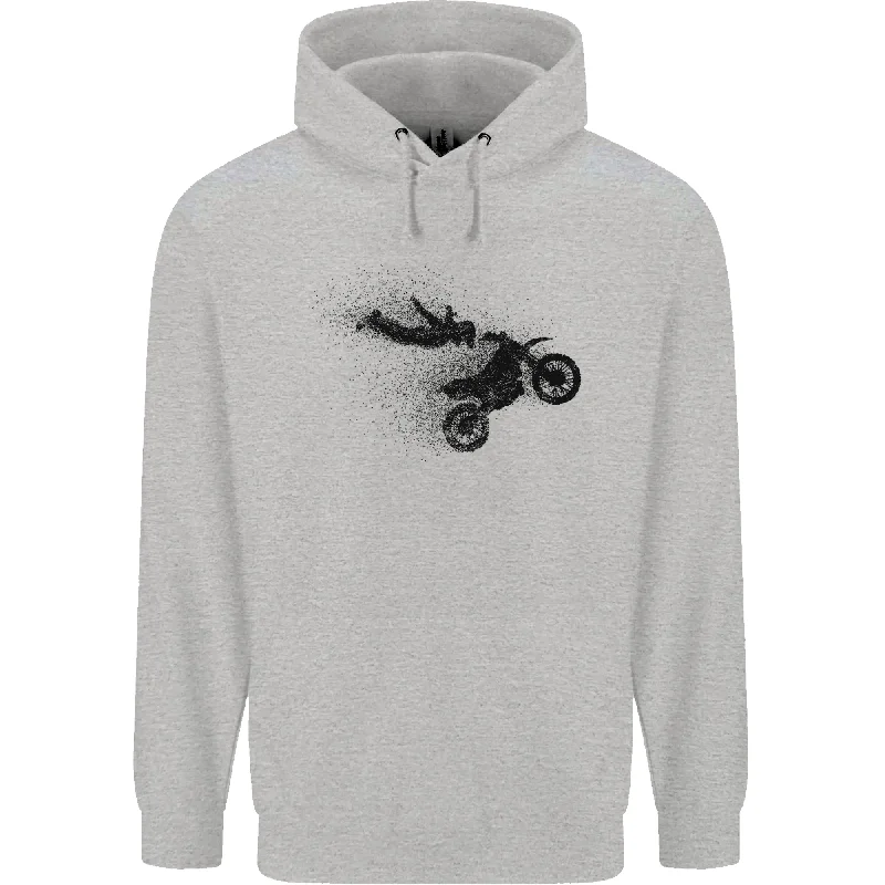 Abstract Motocross Rider Dirt Bike Mens 80% Cotton Hoodie