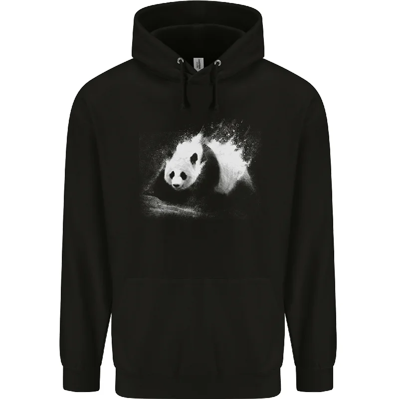 Abstract Panda Bear Ecology Mens 80% Cotton Hoodie