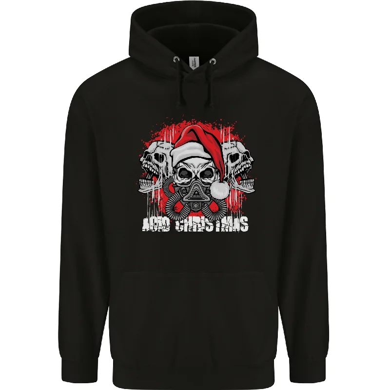 Acid Christmas Skulls Mens 80% Cotton Hoodie