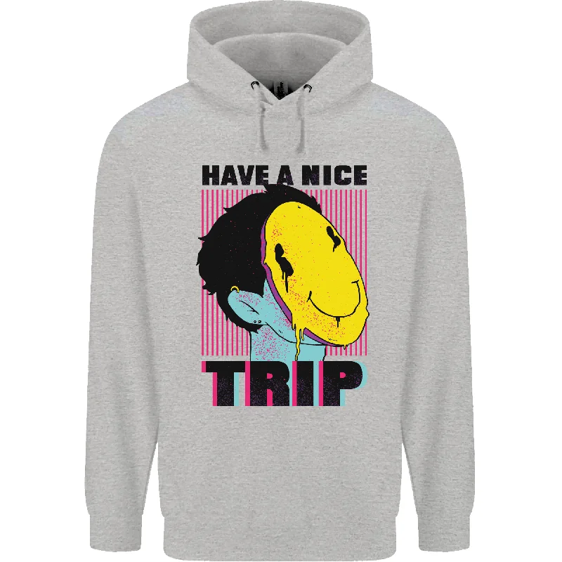 Acid Have a Nice Trip LSD Trippy Mens 80% Cotton Hoodie