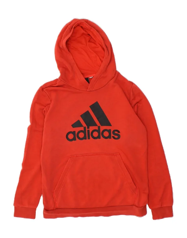 ADIDAS Boys Graphic Hoodie Jumper 13-14 Years Red