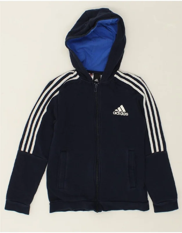 ADIDAS Boys Zip Hoodie Sweater 11-12 Years Navy Blue Cotton Hoodie with Magnetic Closure Innovative Modern ADIDAS Boys Zip Hoodie Sweater 11-12 Years Navy Blue Cotton Hoodie with Magnetic Closure Innovative Modern