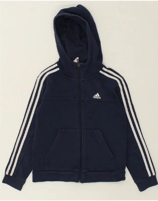 ADIDAS Boys Zip Hoodie Sweater 9-10 Years Navy Blue Cotton Hoodie with Hidden Zipper Minimalist Clean ADIDAS Boys Zip Hoodie Sweater 9-10 Years Navy Blue Cotton Hoodie with Hidden Zipper Minimalist Clean