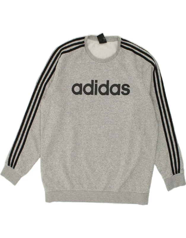 ADIDAS Mens Graphic Sweatshirt Jumper XL Grey Cotton