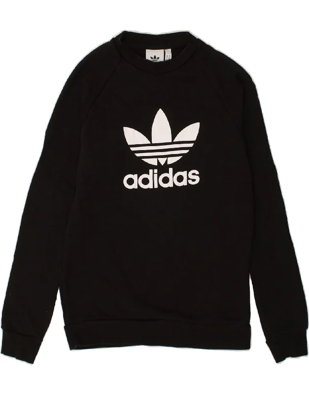 ADIDAS Mens Graphic Sweatshirt Jumper XS Black Cotton