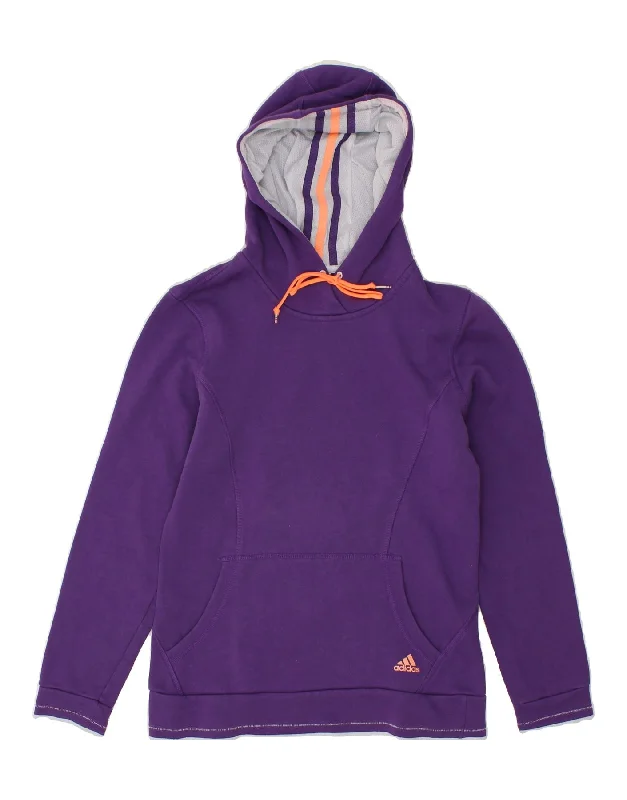 ADIDAS Womens Hoodie Jumper UK 6 XS Purple