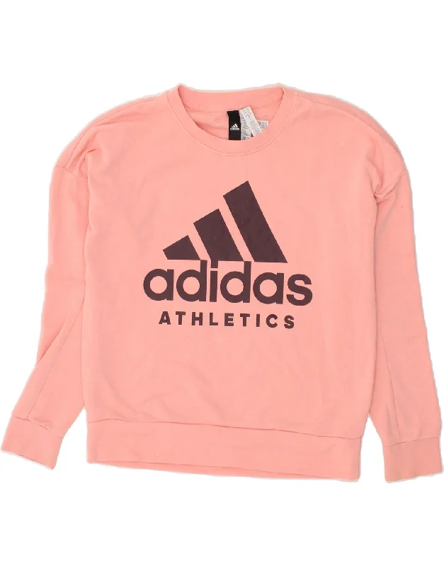 ADIDAS Womens Oversized Graphic Sweatshirt Jumper UK 8/10 Small Pink