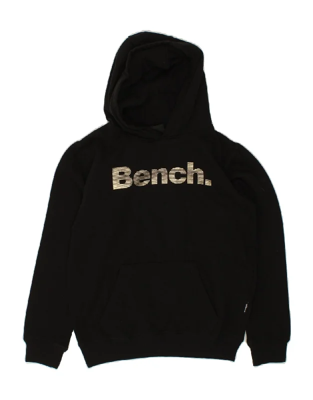 BENCH Boys Graphic Hoodie Jumper 15-16 Years Black Cotton Hoodie with Side Slits Relaxed Casual BENCH Boys Graphic Hoodie Jumper 15-16 Years Black Cotton Hoodie with Side Slits Relaxed Casual