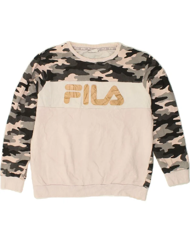 FILA Girls Graphic Sweatshirt Jumper 11-12 Years Multicoloured Camouflage Hoodie with Relaxed Fit Easy Casual FILA Girls Graphic Sweatshirt Jumper 11-12 Years Multicoloured Camouflage Hoodie with Relaxed Fit Easy Casual