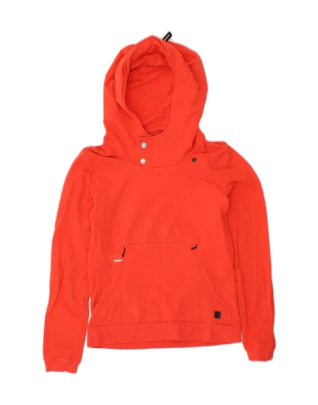 G-STAR Womens Hoodie Jumper UK 14 Medium Orange Cotton