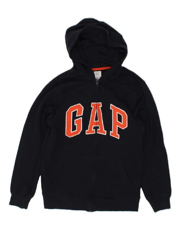 GAP Boys Graphic Zip Hoodie Sweater 13-14 Years 2XL Navy Blue Cotton Hoodie with Typography Text Message GAP Boys Graphic Zip Hoodie Sweater 13-14 Years 2XL Navy Blue Cotton Hoodie with Typography Text Message