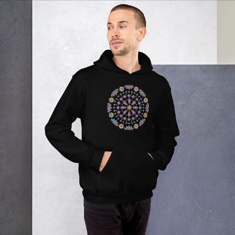 Geometric Shape Stained Glass Window Style Unisex Hoodie Sweatshirt Hoodie with Camouflage Military Edgy Geometric Shape Stained Glass Window Style Unisex Hoodie Sweatshirt Hoodie with Camouflage Military Edgy