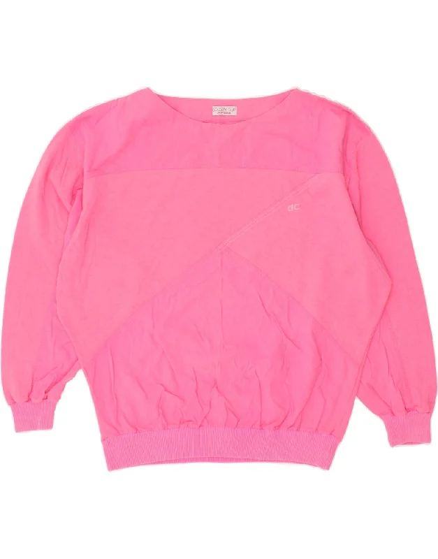 GOLDEN CUP Womens Sweatshirt Jumper UK 16 Large Pink Cotton