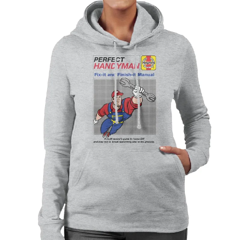 Haynes Handyman Fix It And Finish It Manual Women's Hooded Sweatshirt Hoodie with Hem Ribbing Snug Secure Haynes Handyman Fix It And Finish It Manual Women's Hooded Sweatshirt Hoodie with Hem Ribbing Snug Secure