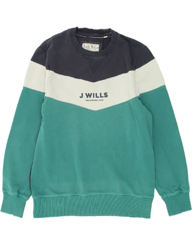 JACK WILLS Mens Graphic Sweatshirt Jumper Large Multicoloured Colourblock