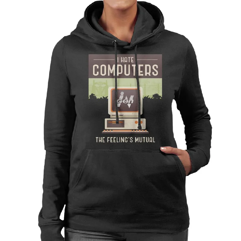 Jurassic Park Ingen I Hate Computers The Feelings Mutual Women's Hooded Sweatshirt Oversized Hoodie Comfort Casual Jurassic Park Ingen I Hate Computers The Feelings Mutual Women's Hooded Sweatshirt Oversized Hoodie Comfort Casual