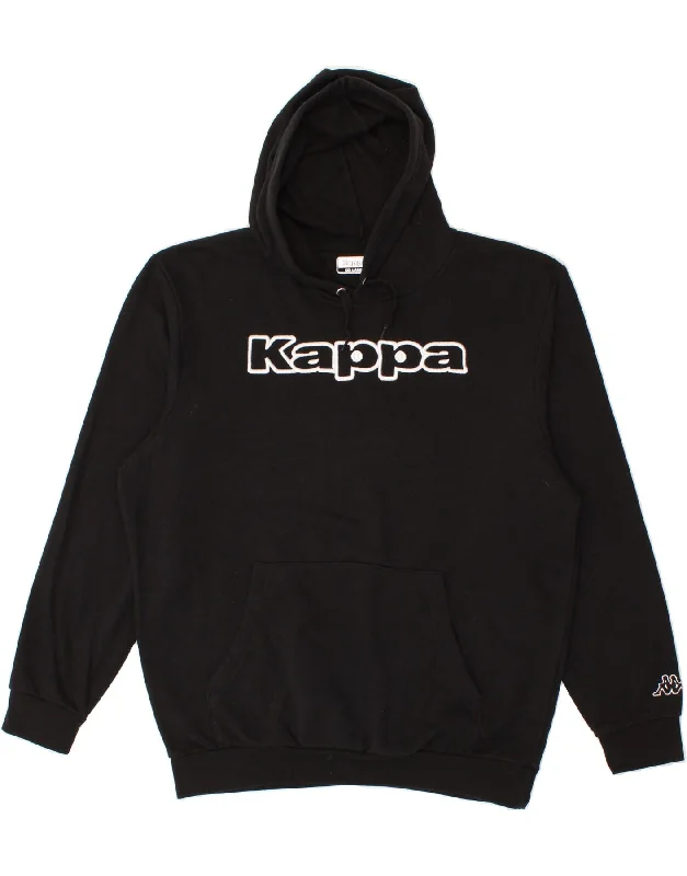 KAPPA Mens Graphic Hoodie Jumper 2XL Black Cotton Hoodie with Hem Lace Feminine Delicate KAPPA Mens Graphic Hoodie Jumper 2XL Black Cotton Hoodie with Hem Lace Feminine Delicate