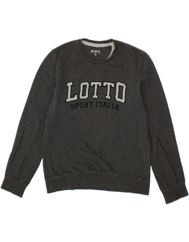 LOTTO Mens Graphic Sweatshirt Jumper Medium Grey Cotton