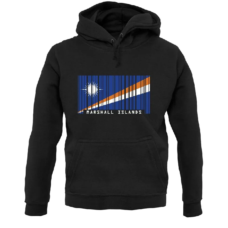 Marshall Islands Barcode Style Flag Unisex Hoodie Hoodie with Embroidery Detailed Premium Marshall Islands Barcode Style Flag Unisex Hoodie Hoodie with Embroidery Detailed Premium