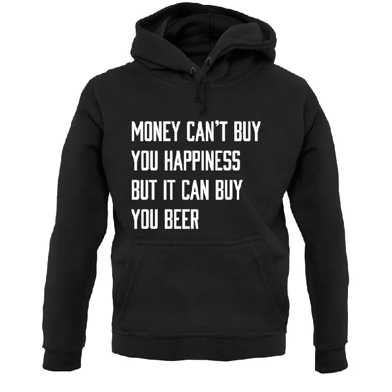 Money Can't Buy Happiness It Can Buy Beer Unisex Hoodie Hoodie with Patch Decorative Personalized Money Can't Buy Happiness It Can Buy Beer Unisex Hoodie Hoodie with Patch Decorative Personalized