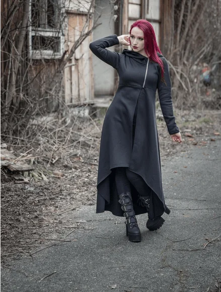 Necessary Evil Amphitrite Full Length Hoodie Hoodie with Earth Tones Natural Calm