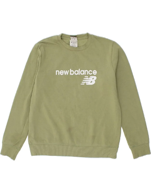 NEW BALANCE Womens Graphic Sweatshirt Jumper UK 16 Large Khaki Cotton Hoodie with Magnetic Closure Innovative Modern NEW BALANCE Womens Graphic Sweatshirt Jumper UK 16 Large Khaki Cotton Hoodie with Magnetic Closure Innovative Modern