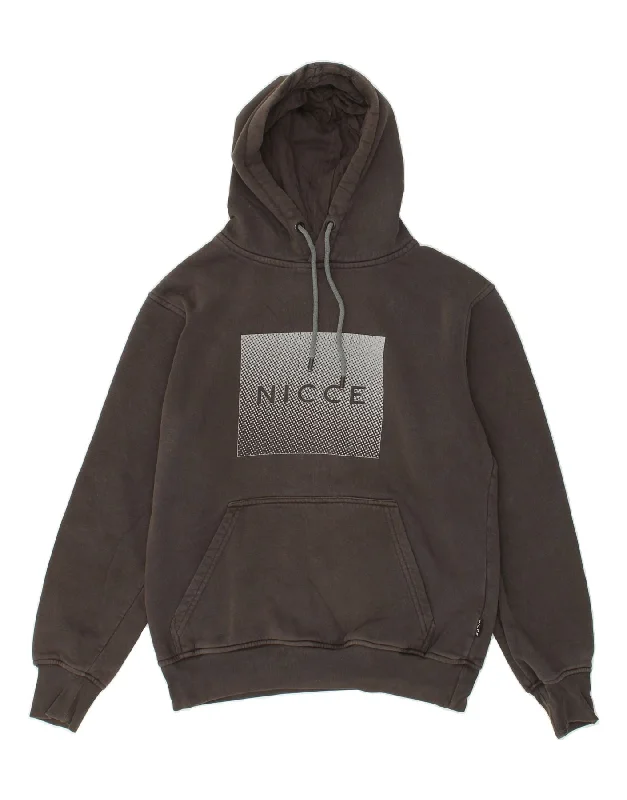 NICCE Mens Graphic Hoodie Jumper Small Grey Cotton