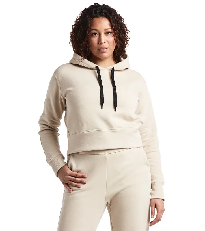 Public Rec Luxe Fleece Cropped Hoodie Ivory