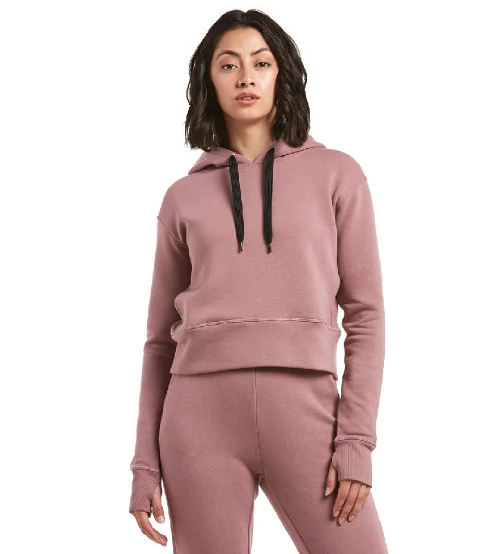 Public Rec Luxe Fleece Cropped Hoodie Mauve