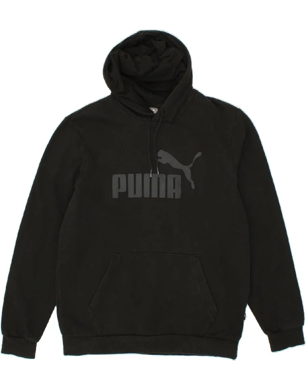 PUMA Mens Graphic Hoodie Jumper Medium Black Cotton