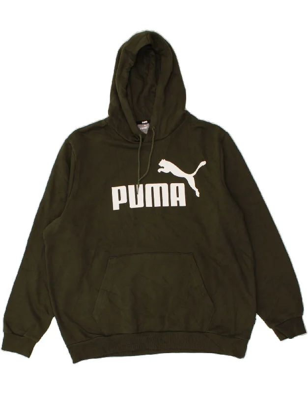 PUMA Mens Graphic Hoodie Jumper XL Khaki Cotton Hoodie with Reflective Safety Nightwear PUMA Mens Graphic Hoodie Jumper XL Khaki Cotton Hoodie with Reflective Safety Nightwear