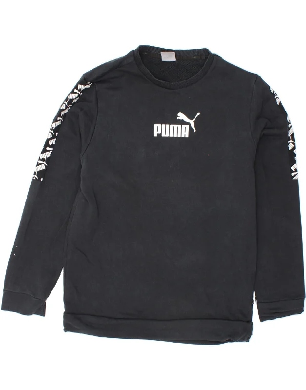 PUMA Mens Graphic Sweatshirt Jumper Medium Black Cotton