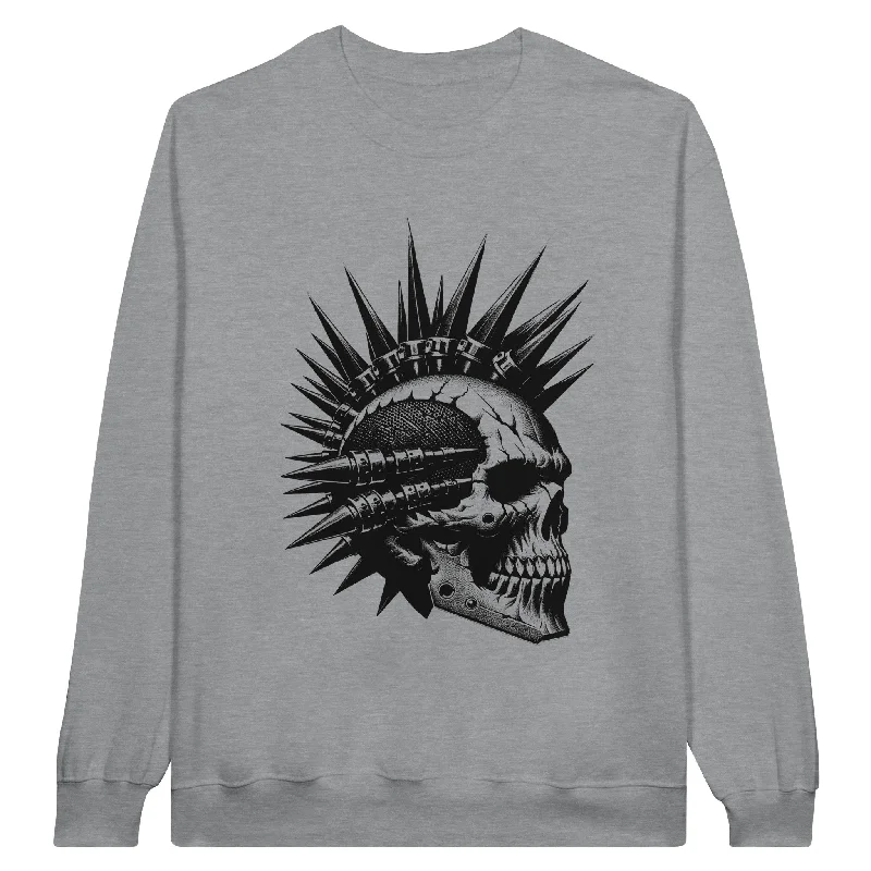 Punk Rock Skull Unisex Crewneck Sweatshirt Hoodie with Strings Custom Fit Adjustable Punk Rock Skull Unisex Crewneck Sweatshirt Hoodie with Strings Custom Fit Adjustable